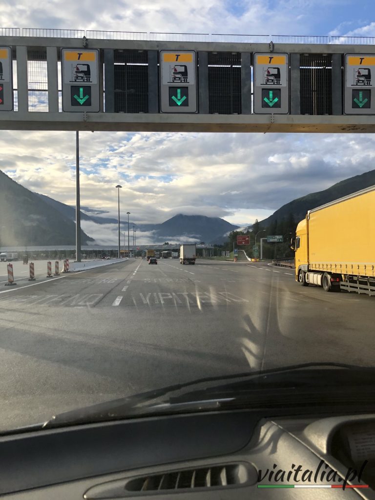 Freeway entrance gates in Italy