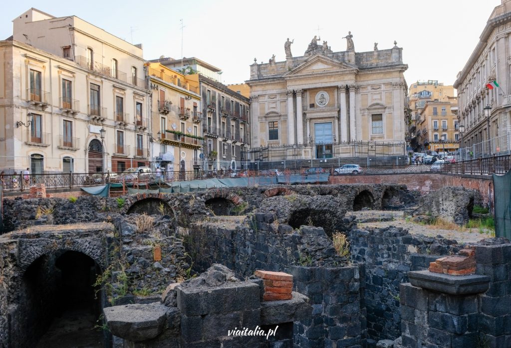 Ruins of the Roman amphitheater in Catania